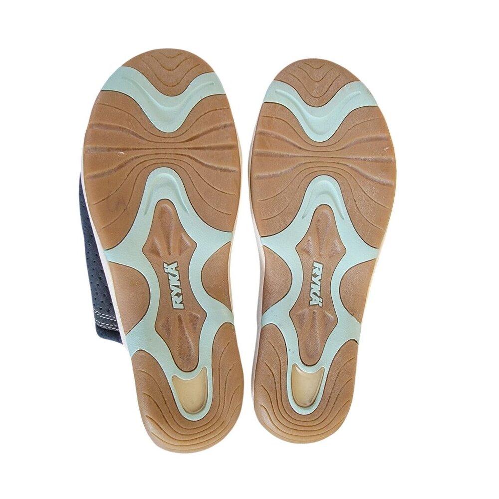 Ryka Sport Comfort Slide Sandals Womens Size 10W Leather Upper Navy - Picture 5 of 7